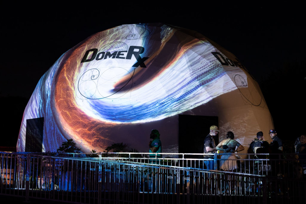 DomeRx, a Geodesic Projection Dome with Live 8K dome streaming at Austin City Limits Festival 2022 in Austin, Texas